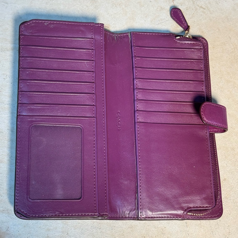 Coach Purple Leather Wallet - Picture 8 of 10